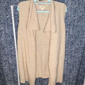 Stylish Beige Knit Cardigan Vest